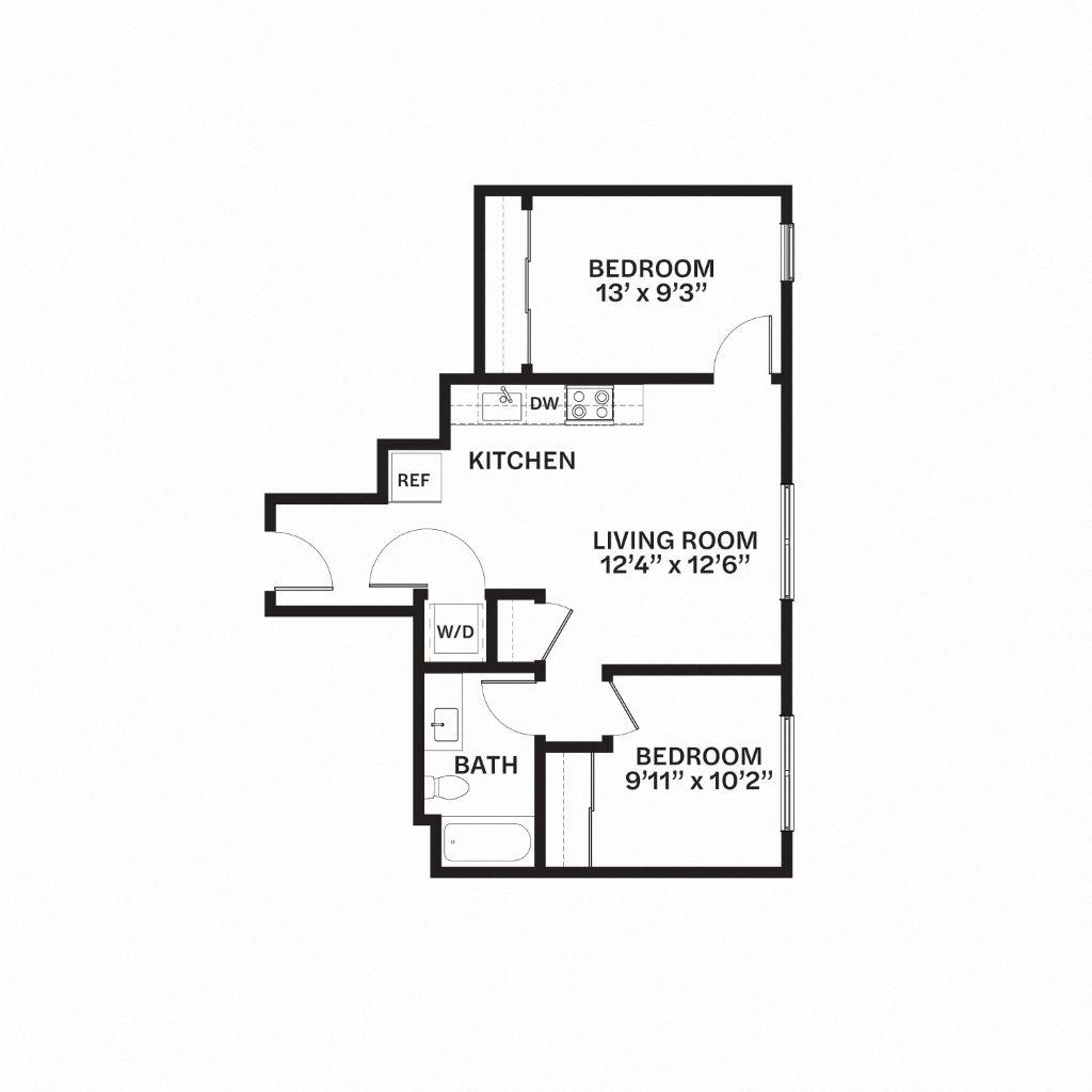 E4 MFTE Floor Plan at Corner 63 Apartments in Seattle, Washington